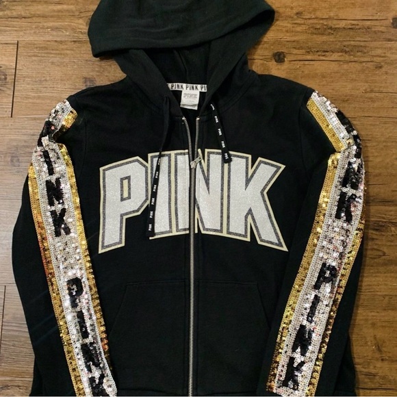 PINK VS BLING GLITTER HOODIE
LARGE - Picture 5 of 5